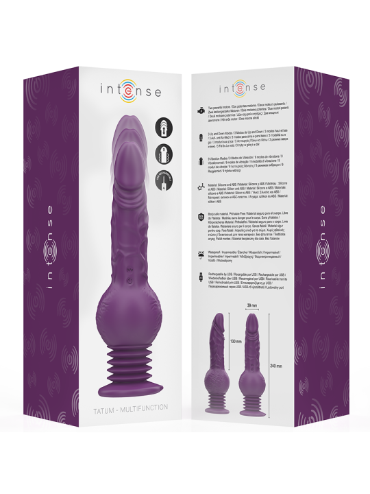 INTENSE TATUM VIBRADOR MULTIFUNCION CON VIBRACION UP AND DOWN 24 CM MORADO