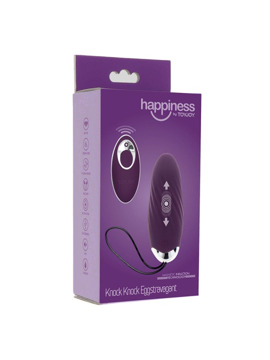 TOYJOY HAPPINESS KNOCK KNOCK EGGSTAVAGANT VIBRADOR CON CONTROL REMOTO MORADO
