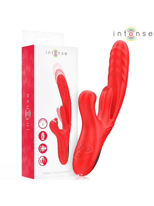 INTENSE ROSALIA VIBRADOR MULTIFUNCION 3 EN 1 ROJO