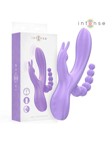 INTENSE MIKO TRIPLE VIBRADOR RABBIT ESTIMULADOR ANAL 7 VIBRACIONES MORADO