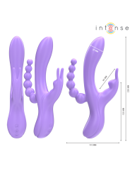 INTENSE MIKO TRIPLE VIBRADOR RABBIT ESTIMULADOR ANAL 7 VIBRACIONES MORADO
