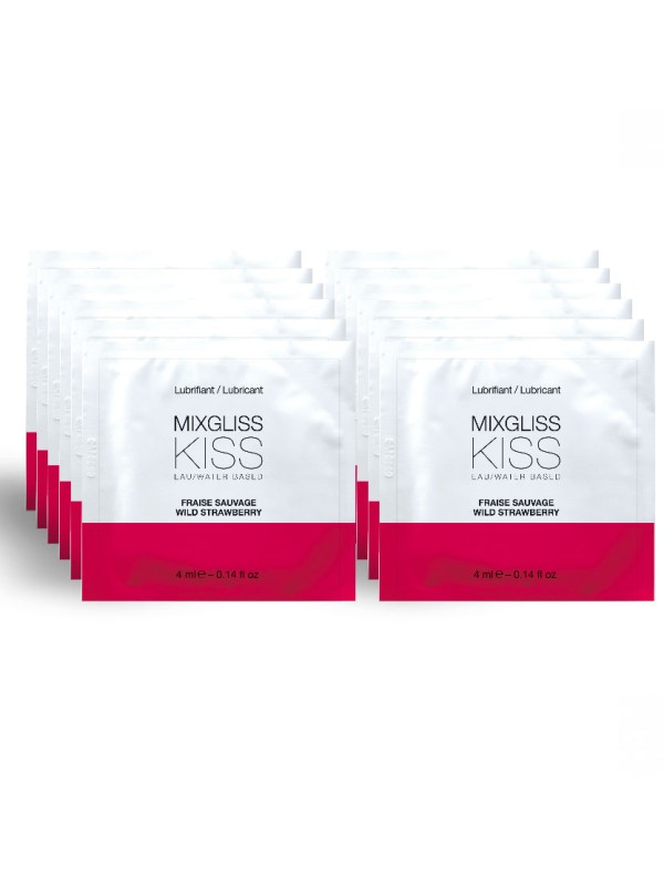 MIXGLISS LUBRICANTE BASE AGUA SABOR A FRESA 12 MONODOSIS 4 ML