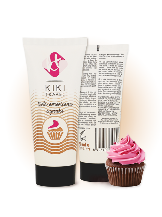 KIKI TRAVEL GEL DESLIZANTE SABOR A TARTA AMERICANA CUPCAKE 50 ML
