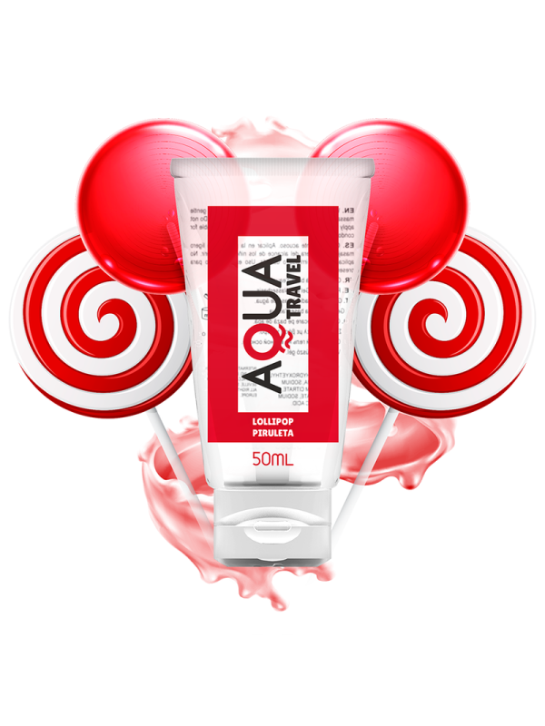 AQUA TRAVEL LUBRICANTE BASE AGUA SABOR PIRULETA 50 ML