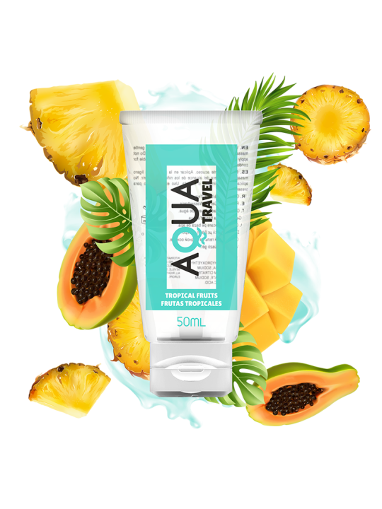 AQUA TRAVEL LUBRICANTE BASE AGUA SABOR FRUTAS TROPICALES 50 ML