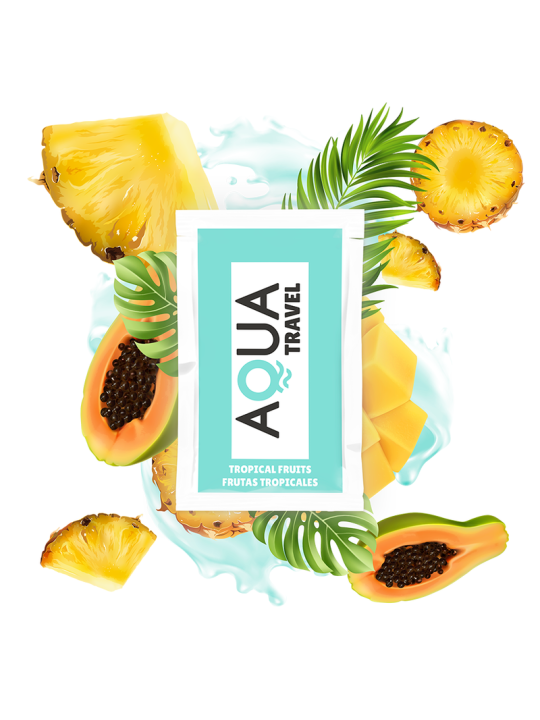 AQUA TRAVEL LUBRICANTE BASE AGUA SABOR FRUTAS TROPICALES 6 ML