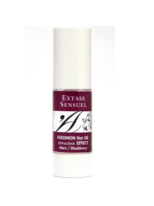 EXTASE SENSUAL ACEITE MASAJE EFECTO CALOR CON FEROMONAS MORA 30 ML