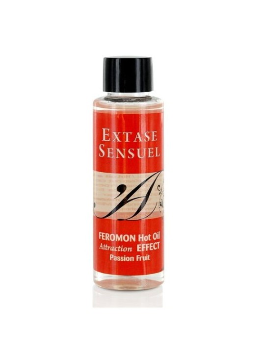 EXTASE SENSUAL ACEITE MASAJE EFECTO CALOR CON FEROMONAS FRUTA DE LA PASION 100 ML
