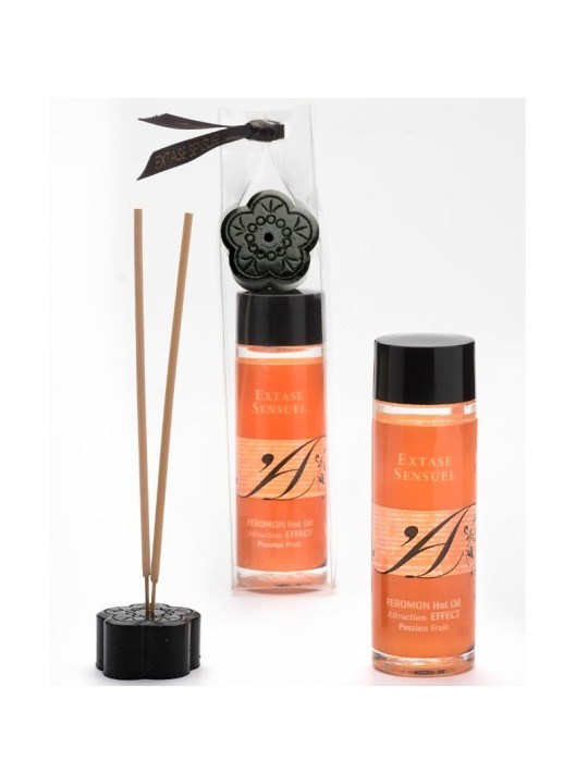 EXTASE SENSUAL ACEITE MASAJE EFECTO CALOR CON FEROMONAS FRUTA DE LA PASION 100 ML