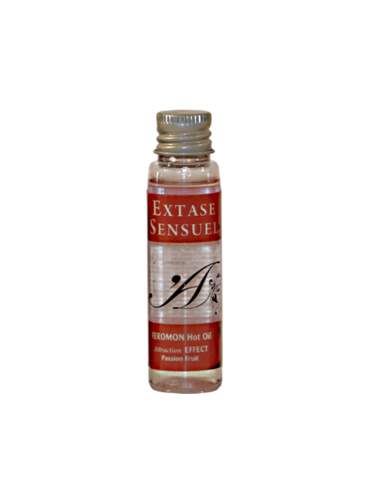 EXTASE SENSUAL ACEITE MASAJE EFECTO CALOR CON FEROMONAS FRUTA DE LA PASION VIAJE 35 ML