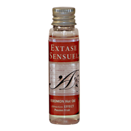 EXTASE SENSUAL ACEITE MASAJE EFECTO CALOR CON FEROMONAS FRUTA DE LA PASION VIAJE 35 ML