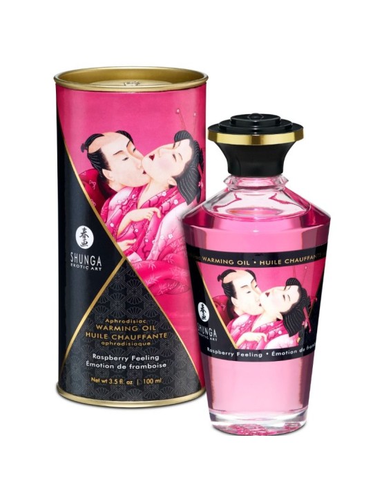 SHUNGA ACEITE MASAJE EFECTO CALOR SABOR INTENSO FRAMBUESA 100 ML