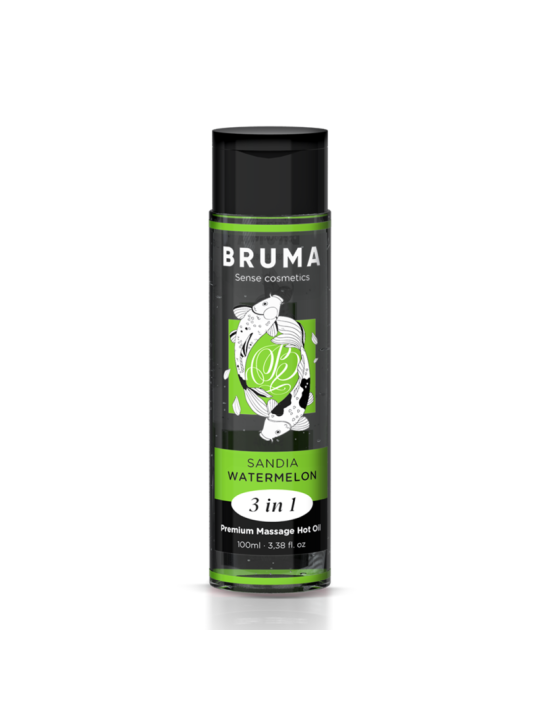 BRUMA ACEITE DE MASAJE PREMIUM EFECTO CALOR SABOR SANDIA 3 EN 1 100 ML