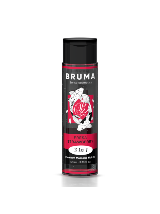 BRUMA ACEITE DE MASAJE PREMIUM EFECTO CALOR SABOR FRESA 3 EN 1 100 ML