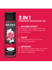 BRUMA ACEITE DE MASAJE PREMIUM EFECTO CALOR SABOR FRESA 3 EN 1 100 ML