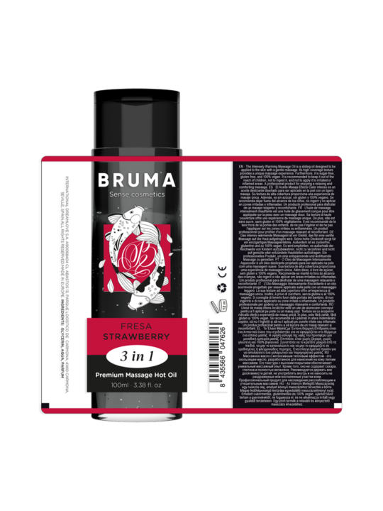 BRUMA ACEITE DE MASAJE PREMIUM EFECTO CALOR SABOR FRESA 3 EN 1 100 ML