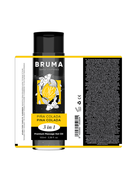 BRUMA ACEITE DE MASAJE PREMIUM EFECTO CALOR SABOR PINA COLADA 3 EN 1 100 ML