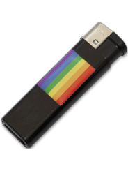 PRIDE MECHERO NEGRO CON BANDERA LGBT