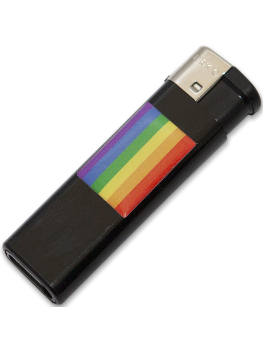PRIDE MECHERO NEGRO CON BANDERA LGBT