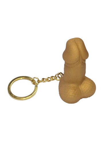 DIABLO PICANTE SILBATO LLAVERO CON FORMA DE PENE DORADO