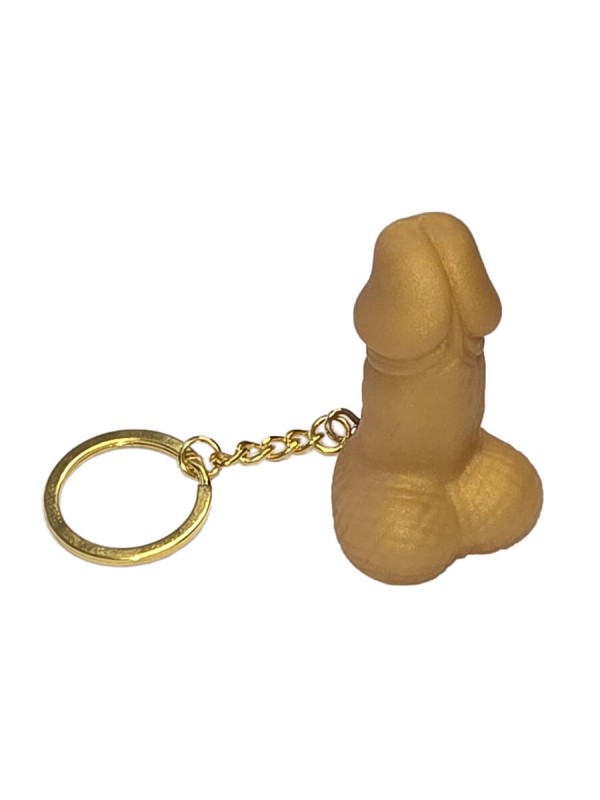 DIABLO PICANTE SILBATO LLAVERO CON FORMA DE PENE DORADO