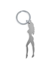 DIABLO PICANTE LLAVERO CON SILUETA DE MUJER COLOR PLATA CON ABRIDOR DE CERVEZA