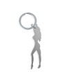 DIABLO PICANTE LLAVERO CON SILUETA DE MUJER COLOR PLATA CON ABRIDOR DE CERVEZA