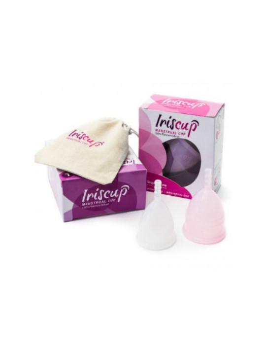 IRISCUP COPA MESTRUAL ROSA GRANDE BOLSA ESTERILIZADORA GRATIS