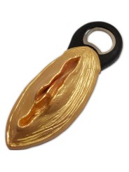 DIABLO PICANTE ABRIDOR NEGRO CON FORMA VAGINA DORADO