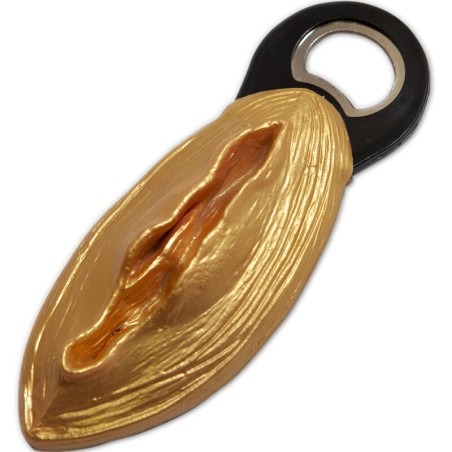DIABLO PICANTE ABRIDOR NEGRO CON FORMA VAGINA DORADO