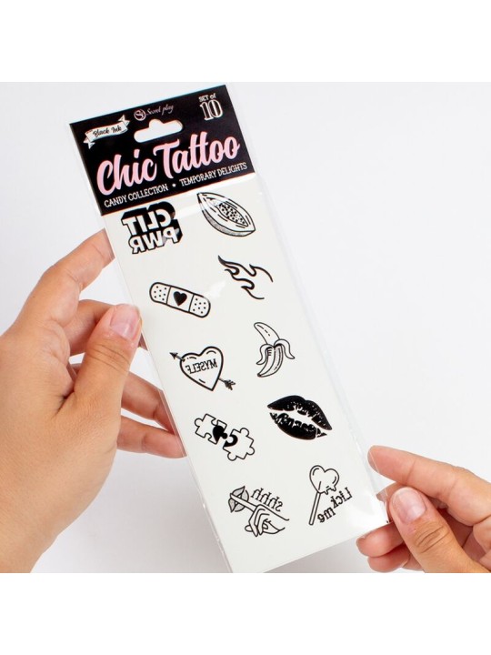 SECRET PLAY SET DE 10 TATTOOS TEMPORALES CANDY COLLECTION