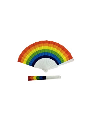 PRIDE ABANICO MADERA BANDERA ARCOIRIS
