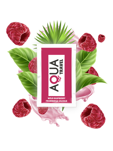 AQUA TRAVEL LUBRICANTE BASE AGUA SABOR FRAMBUESA SALVAJE 6 ML