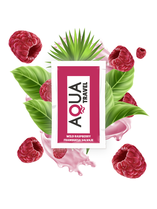 AQUA TRAVEL LUBRICANTE BASE AGUA SABOR FRAMBUESA SALVAJE 6 ML