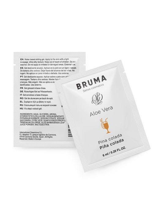 BRUMA 6 ML GEL DESLIZANTE CON ALOE VERA SABOR A PINA COLADA