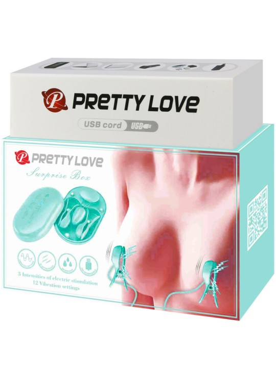 PRETTY LOVE SURPRISE BOX PINZAS ELECTRO ESTIMULACION AZUL
