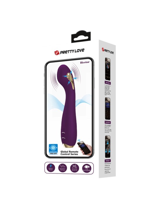 PRETTY LOVE HECTOR VIBRADOR ELECTROSHOCK POR CONTROL POR APP LILA