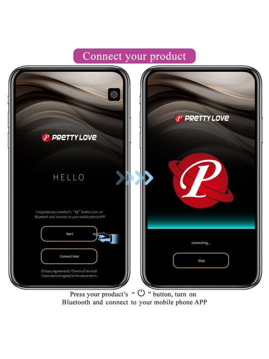 PRETTY LOVE HECTOR VIBRADOR ELECTROSHOCK POR CONTROL POR APP LILA
