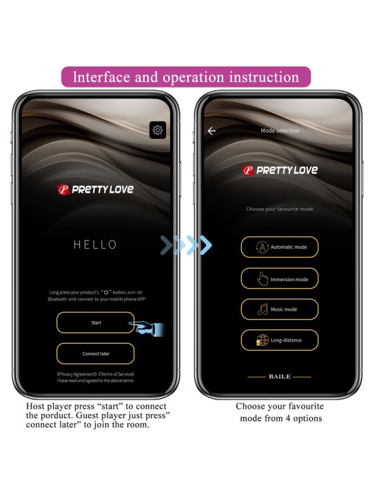PRETTY LOVE HECTOR VIBRADOR ELECTROSHOCK POR CONTROL POR APP LILA