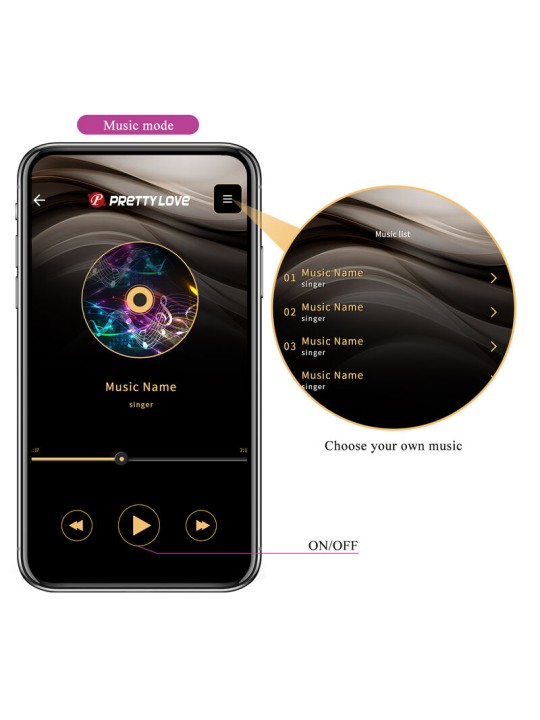 PRETTY LOVE HECTOR VIBRADOR ELECTROSHOCK POR CONTROL POR APP LILA