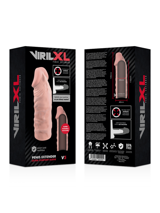 VIRILXL EXTENSION DE PENE LIQUID SILICONE V5 NATURAL