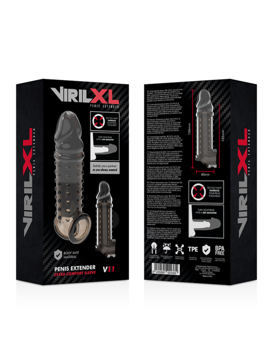 VIRILXL EXTENSION Y FUNDA DE PENE V11 NEGRO