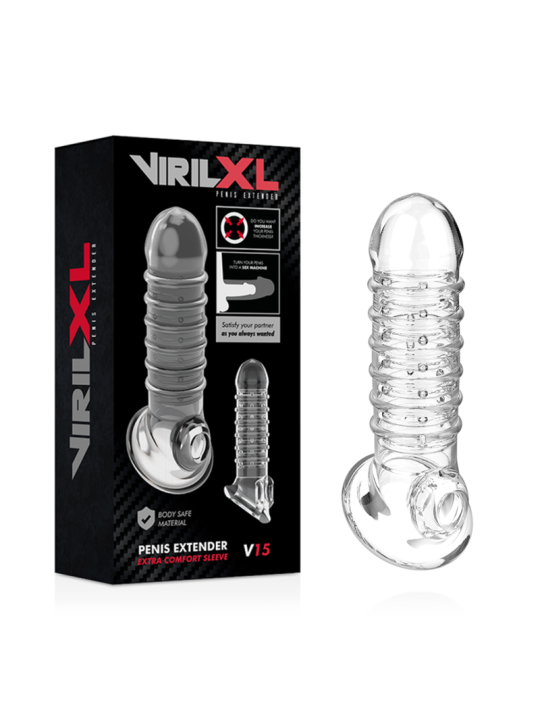 VIRILXL EXTENSION Y FUNDA DE PENE V15 TRANSPARENTE