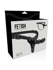FETISH SUBMISSIVE HARNESS SILICONA NEGRO G SPOT 16 CM