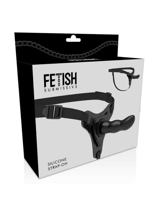 FETISH SUBMISSIVE HARNESS SILICONA NEGRO G SPOT 16 CM