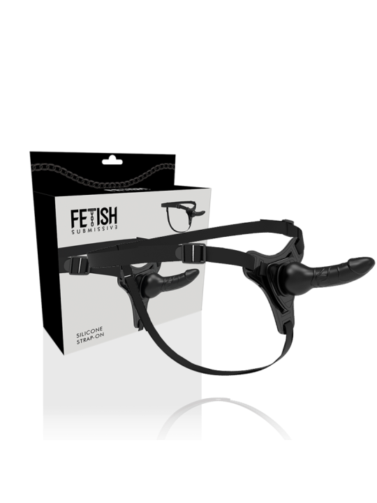 FETISH SUBMISSIVE HARNESS SILICONA NEGRO REALISTIC 16 CM