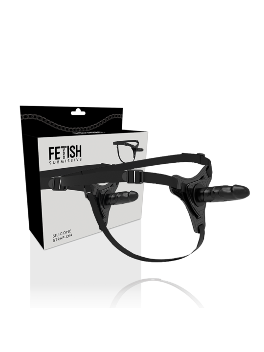 FETISH SUBMISSIVE HARNESS SILICONA NEGRO REALISTIC 15 CM