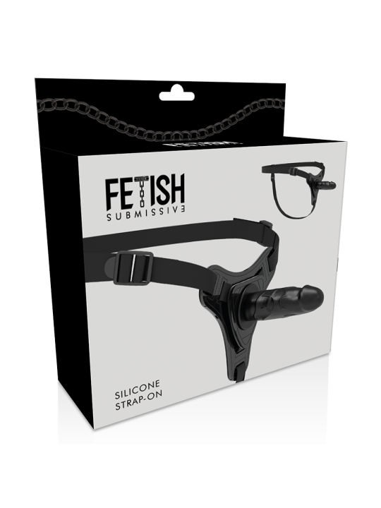 FETISH SUBMISSIVE HARNESS SILICONA NEGRO REALISTIC 15 CM