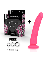 DELTA CLUB TOYS DILDO ARNES ROSA SILICONA MEDICA 20 CM O 4 CM