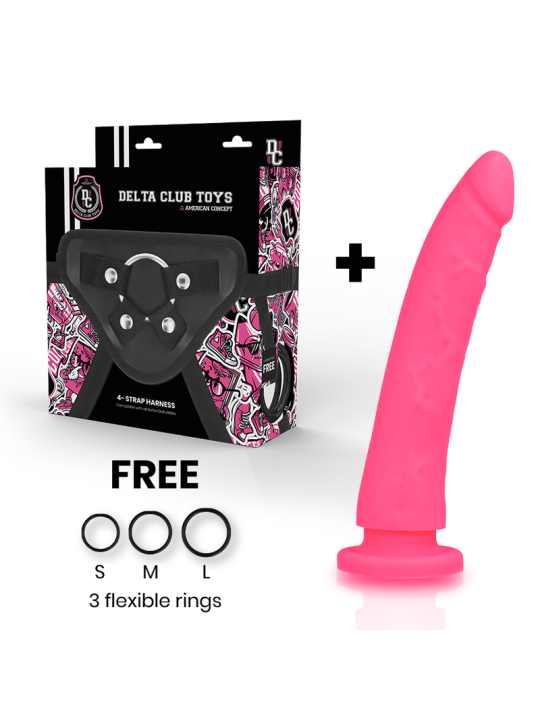 DELTA CLUB TOYS DILDO ARNES ROSA SILICONA MEDICA 20 CM O 4 CM DELTA CLUB TOYS DILDO ARNES ROSA SILICONA MEDICA 20 CM O 4 CM